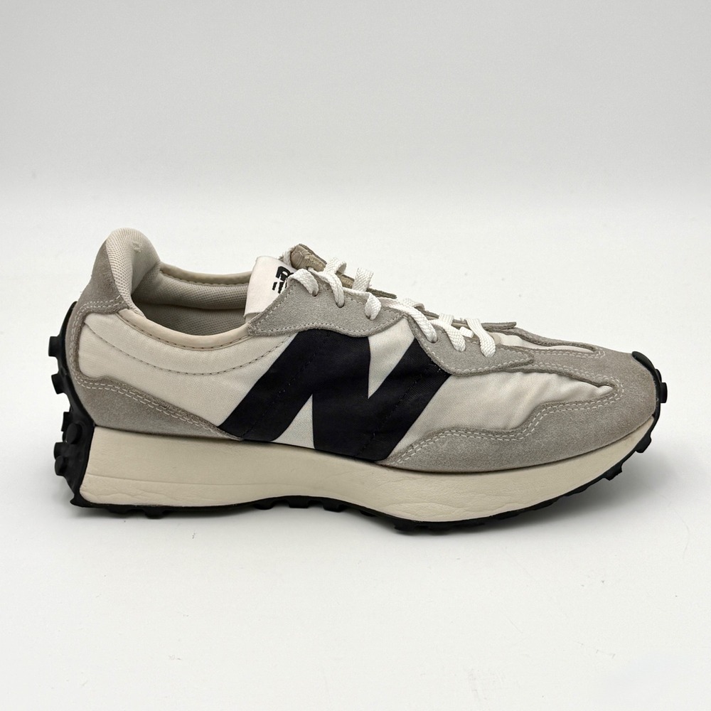 New Balance 327 Sea Salt Black Suede Nylon Sneakers WS327FE Womens 9 Mens 7.5
